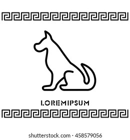 Web line icon. Silhouette of the dog