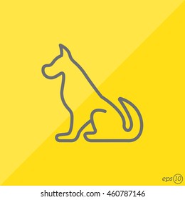 Web line icon. Silhouette of the dog