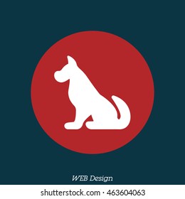 Web line icon. Silhouette of the dog