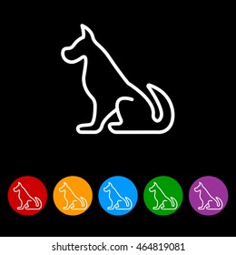 Web line icon. Silhouette of the dog