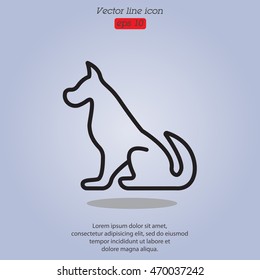 Web line icon. Silhouette of the dog