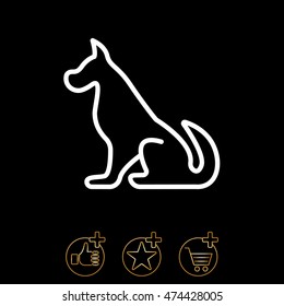 Web line icon. Silhouette of the dog
