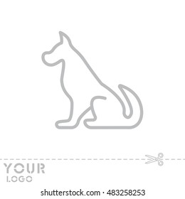 Web line icon. Silhouette of the dog