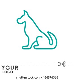 Web line icon. Silhouette of the dog