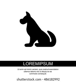 Web line icon. Silhouette of the dog