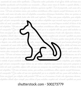 Web line icon. Silhouette of the dog