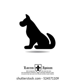 Web line icon. Silhouette of the dog