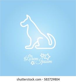 Web line icon. Silhouette of the dog