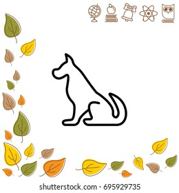 Web line icon. Silhouette of the dog