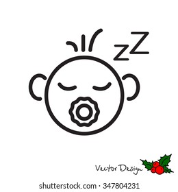 Web line icon. Sleeping child