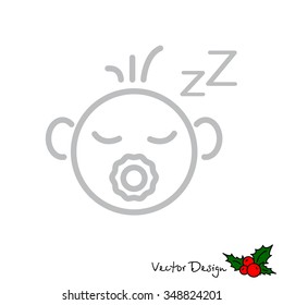 Web line icon. Sleeping child
