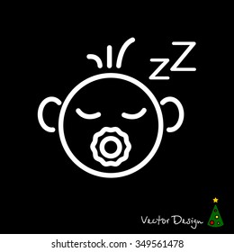 Web line icon. Sleeping child