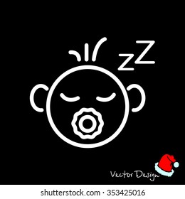 Web line icon. Sleeping child