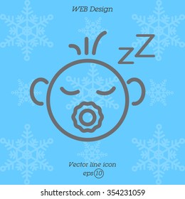Web line icon. Sleeping child