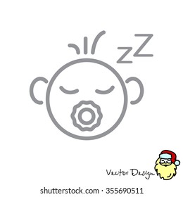 Web line icon. Sleeping child