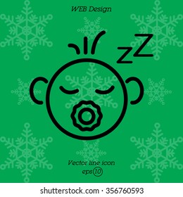 Web line icon. Sleeping child