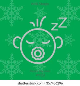 Web line icon. Sleeping child
