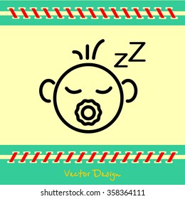 Web line icon. Sleeping child