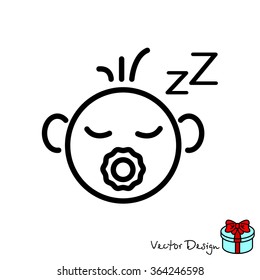 Web line icon. Sleeping child
