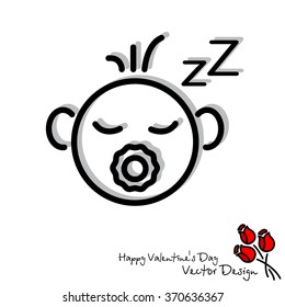Web line icon. Sleeping child