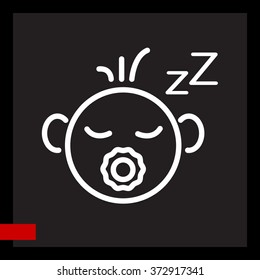 Web line icon. Sleeping child