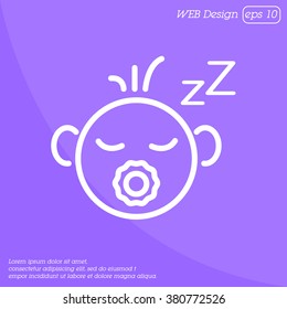 Web line icon. Sleeping child