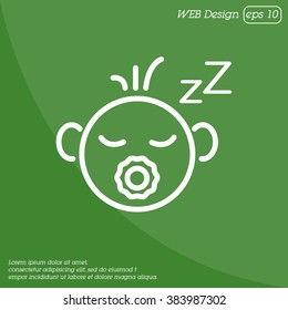 Web line icon. Sleeping child
