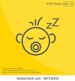 Web line icon. Sleeping child