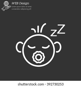 Web line icon. Sleeping child
