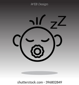 Web line icon. Sleeping child