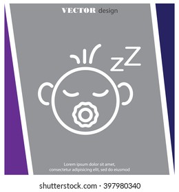 Web line icon. Sleeping child