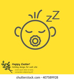 Web line icon. Sleeping child