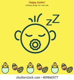 Web line icon. Sleeping child