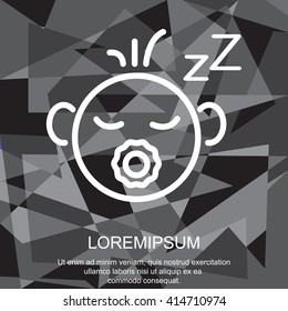 Web line icon. Sleeping child