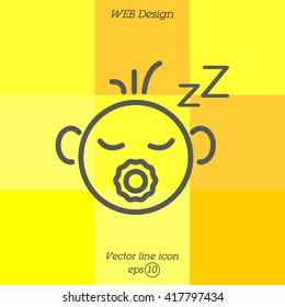 Web line icon. Sleeping child