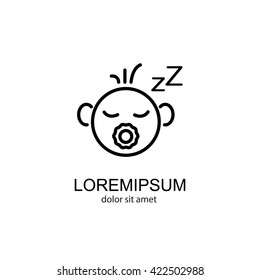 Web line icon. Sleeping child
