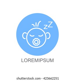 Web line icon. Sleeping child
