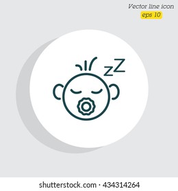 Web line icon. Sleeping child