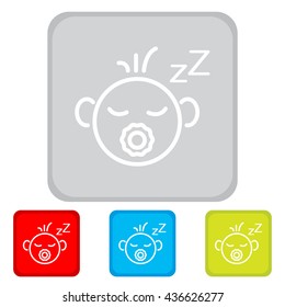 Web line icon. Sleeping child