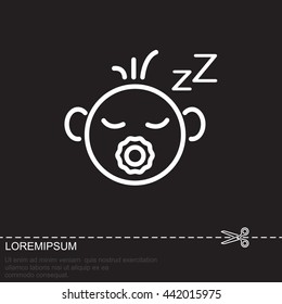 Web line icon. Sleeping child