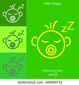 Web line icon. Sleeping child