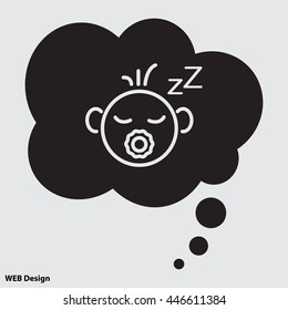 Web line icon. Sleeping child