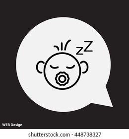 Web line icon. Sleeping child