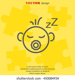 Web line icon. Sleeping child