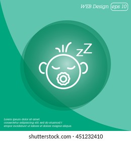 Web line icon. Sleeping child