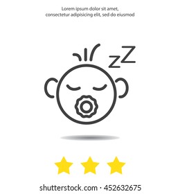 Web line icon. Sleeping child