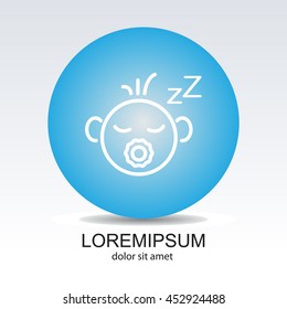 Web line icon. Sleeping child