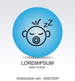 Web line icon. Sleeping child