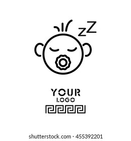 Web line icon. Sleeping child