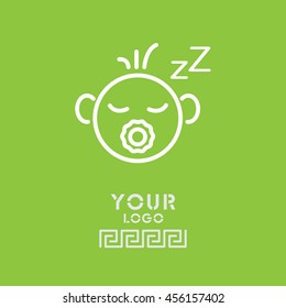 Web line icon. Sleeping child